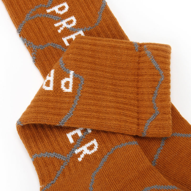 Grand Camo Crew Sock Teal Ocher Brown