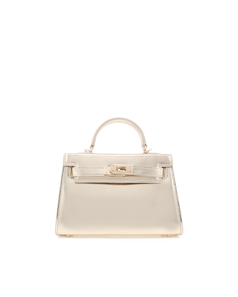 HARIETTE HANDLE BAG - GOLD METALLIC-Handbags-Billini-Billini