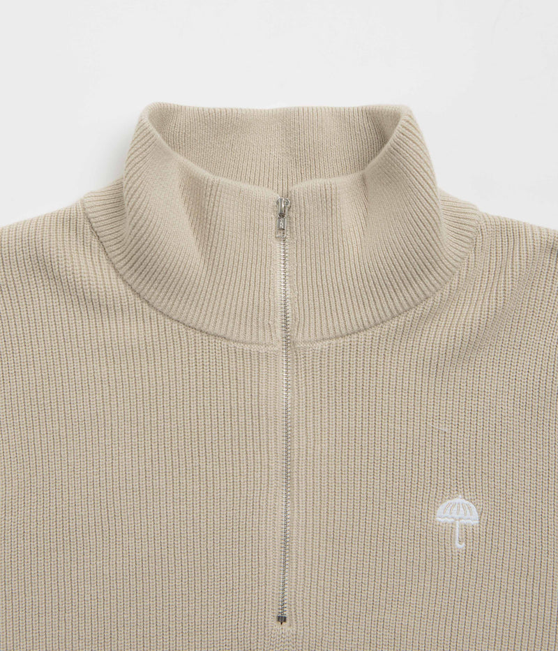 Helas Diploma Quarter Zip Sweatshirt in Beige