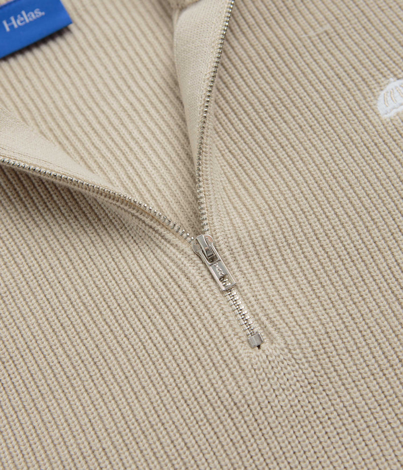 Helas Diploma Quarter Zip Sweatshirt in Beige