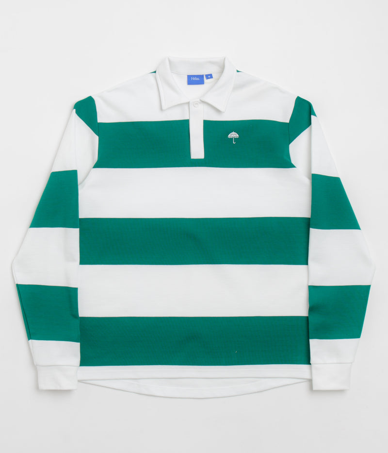 Helas Yard Long Sleeve Polo Shirt in White and Green