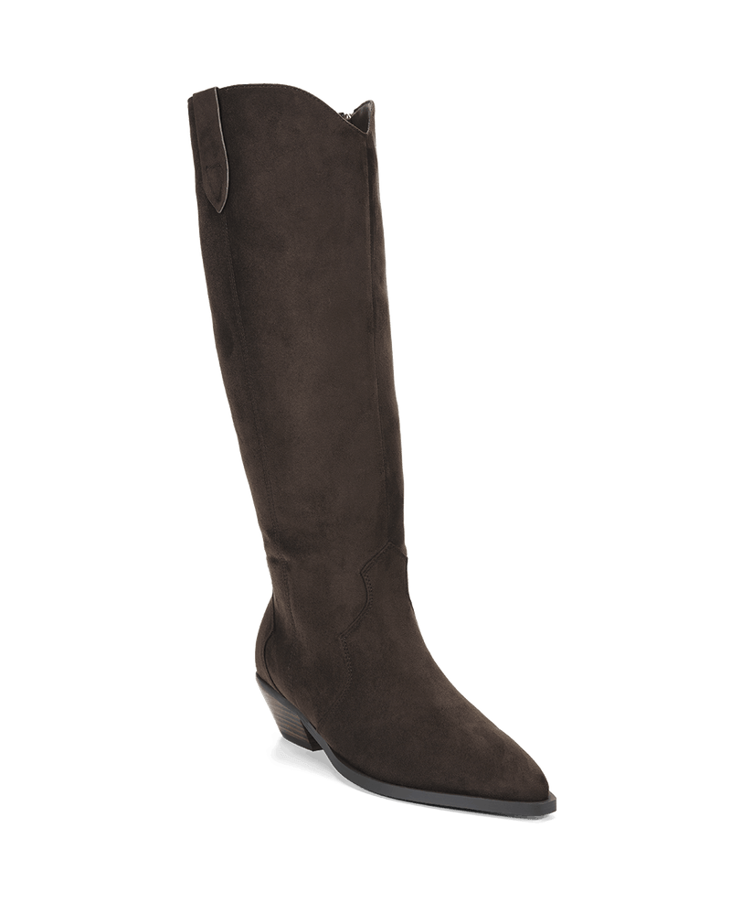 HELIX EXTENDED CURVE - DARK CACAO SUEDE-Boots-Billini-Billini