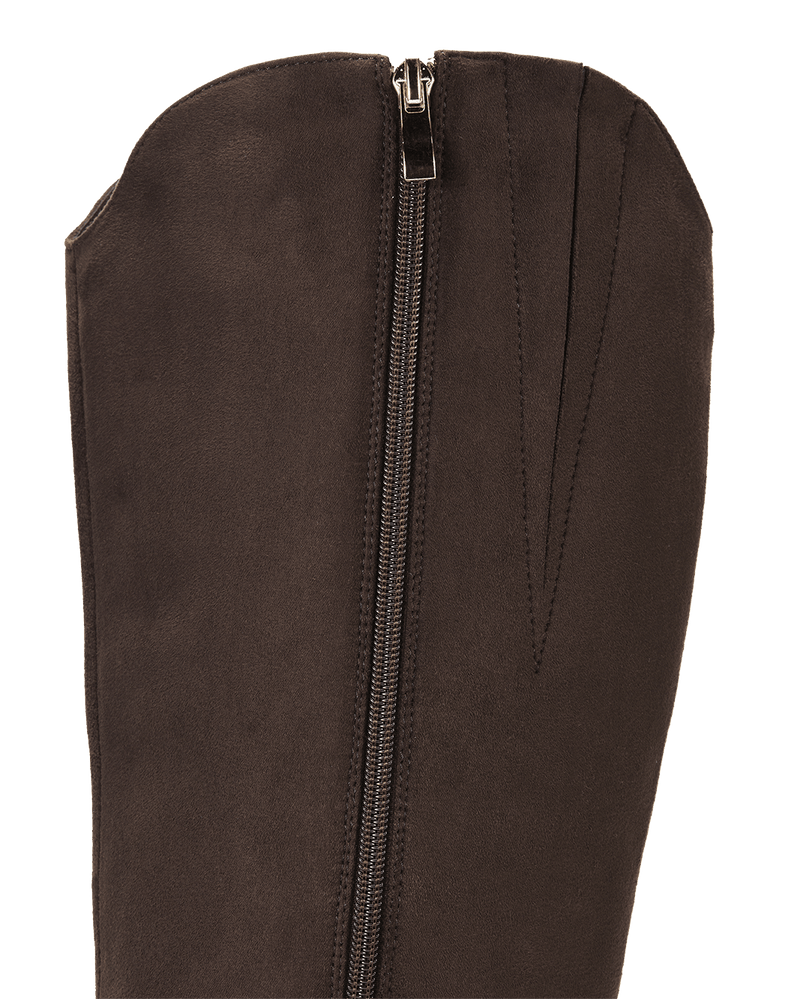 HELIX EXTENDED CURVE - DARK CACAO SUEDE-Boots-Billini-Billini