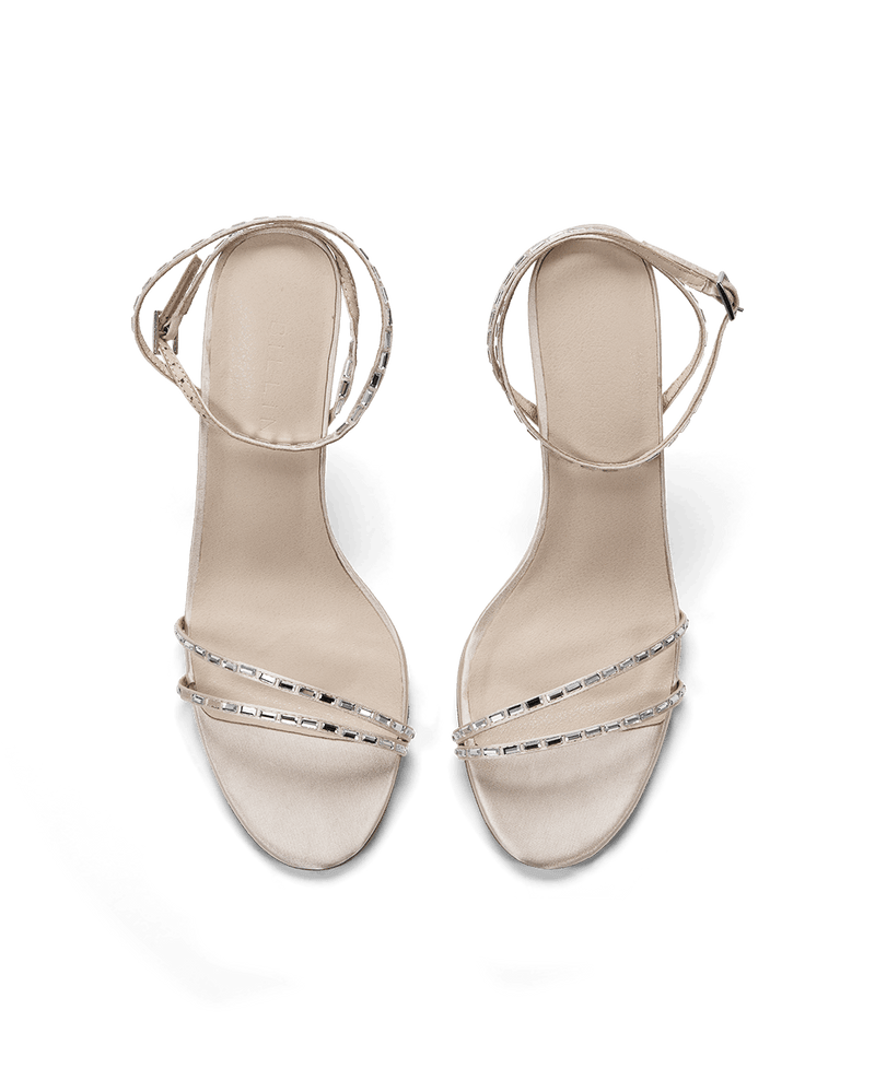 HUXLEE - CHAMPAGNE SATIN-DIAMANTE-Heels-Billini-Billini