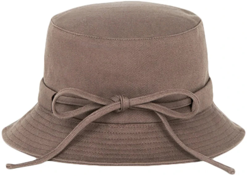 Jacquemus Le Bob Gadjo Bow Knotted Bucket Hat Brown