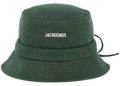 Jacquemus Le Bob Gadjo Bow Knotted Bucket Hat Dark Green