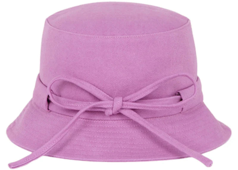 Jacquemus Le Bob Gadjo Bow Knotted Bucket Hat Lilac