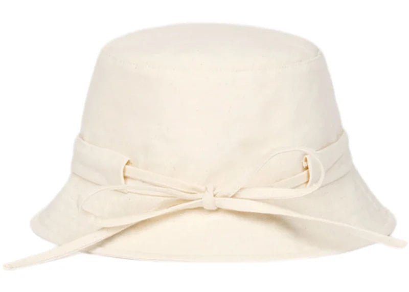 Jacquemus Le Bob Gadjo Bow Knotted Bucket Hat Off White