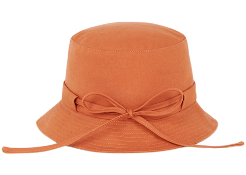 Jacquemus Le Bob Gadjo Bow Knotted Bucket Hat Terracotta