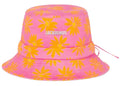 Jacquemus Le Bob Gadjo Daisy Bow Bucket Hat Print Orange/Pink Flowers