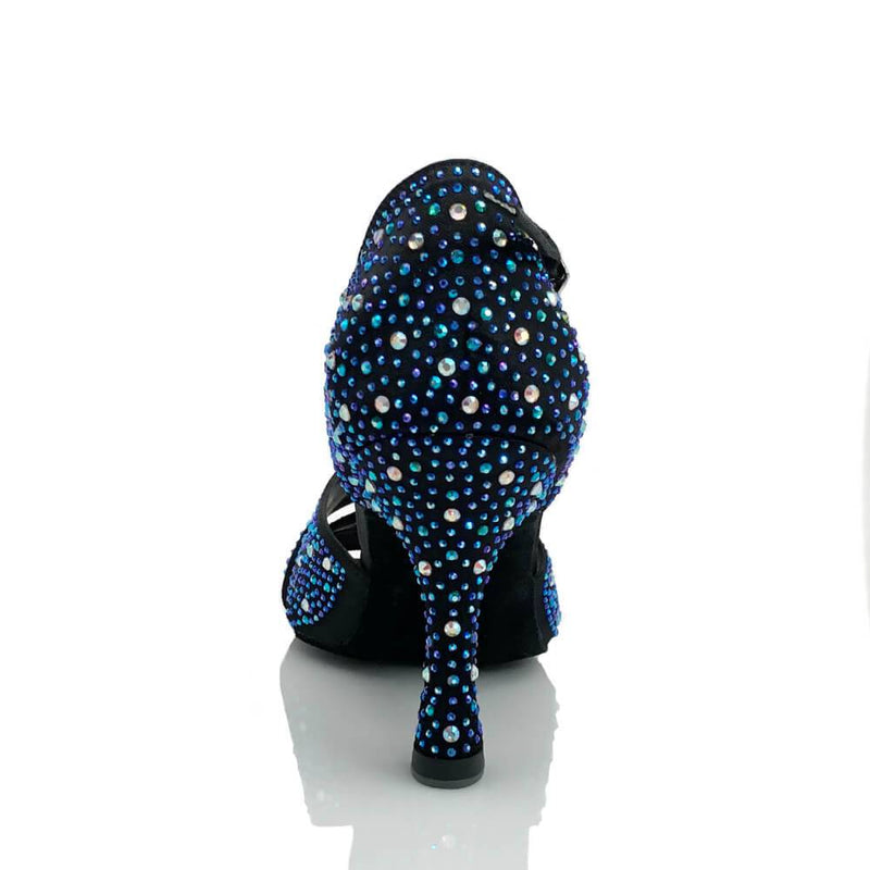 Jema - Black Satin - Suede Sole - Dance Floor Only