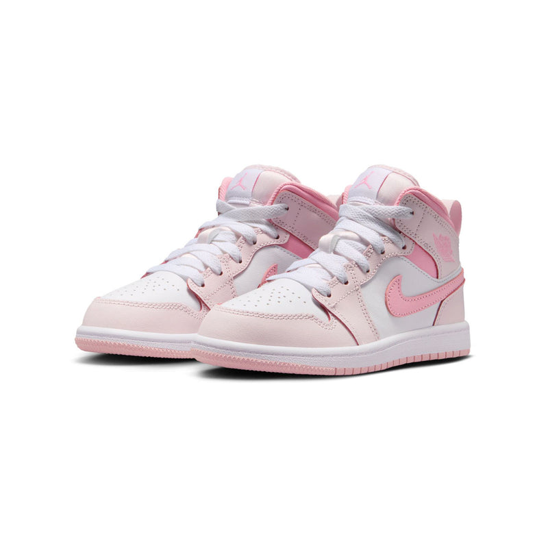 Jordan 1 Mid 'Pearl Pink White' Little Kids' Shoes