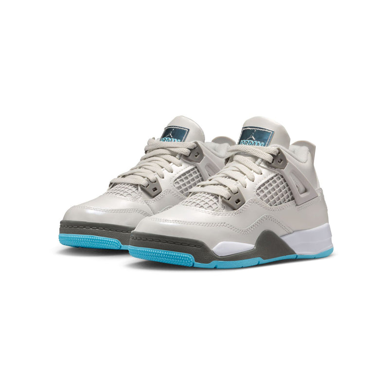 Jordan 4 Retro 'Photon Dust Blue Chill' Little Kids' Shoes