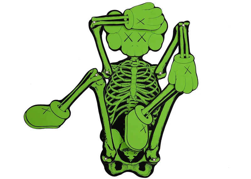 KAWS Skeleton Board Cutout Ornament Green