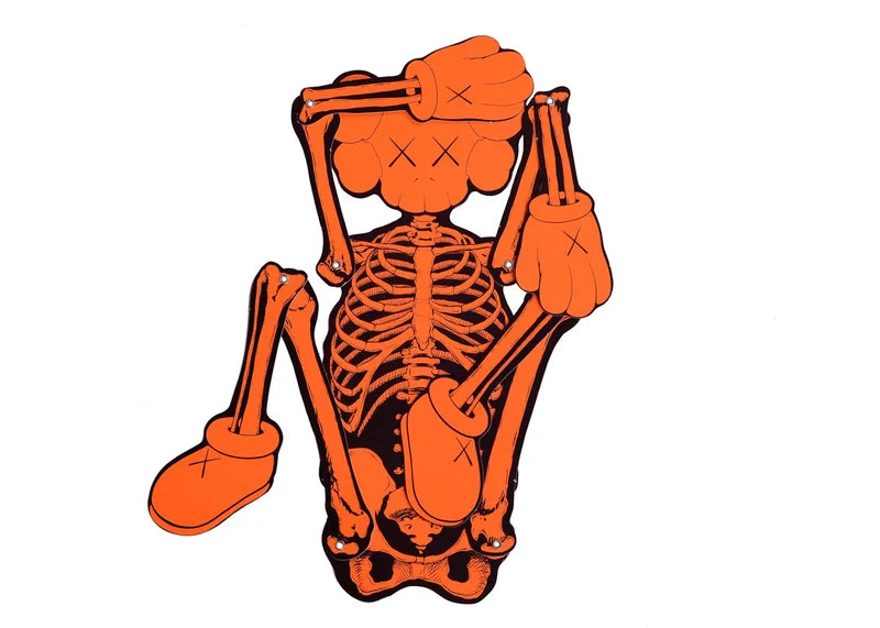 KAWS Skeleton Board Cutout Ornament Orange