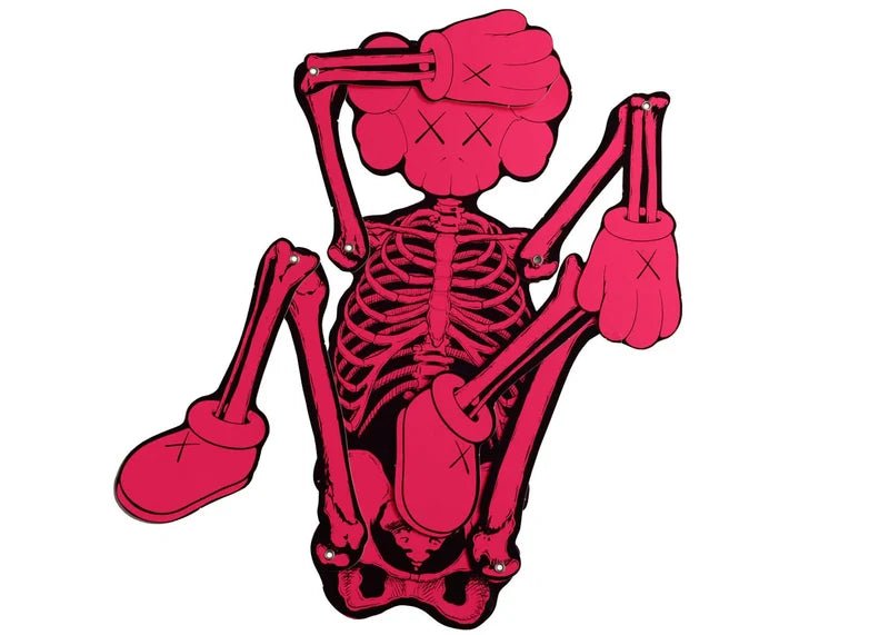 KAWS Skeleton Board Cutout Ornament Pink