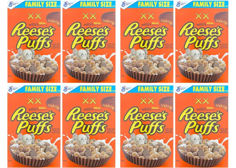KAWS x Reese's Puffs Cereal Family Size 8x Lot (Not Fit For Human Consumption)