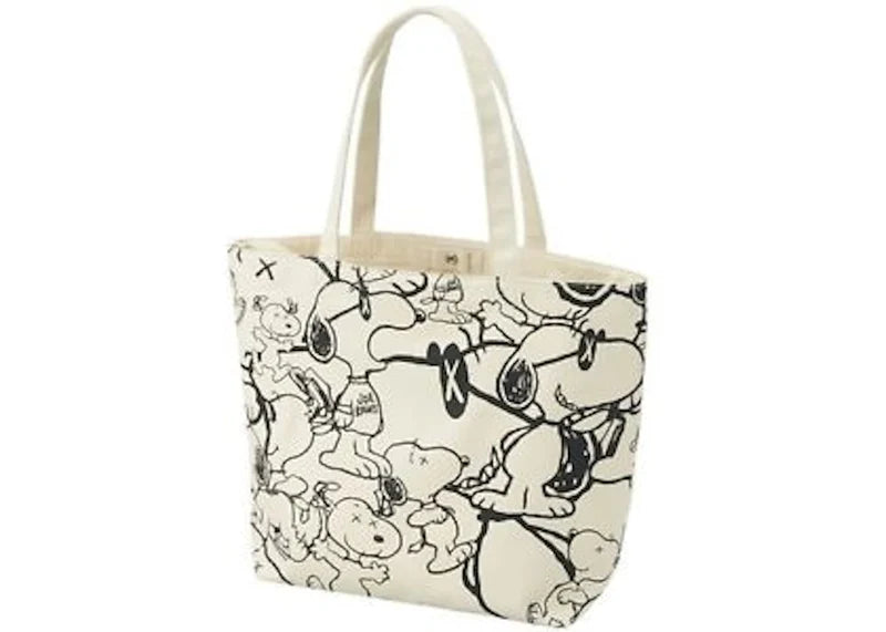 KAWS x Uniqlo x Peanuts Snoopy Pattern Tote Bag Beige