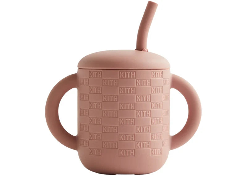Kith Kids Mushie Silicone Training Cup And Straw Dusty Quartz