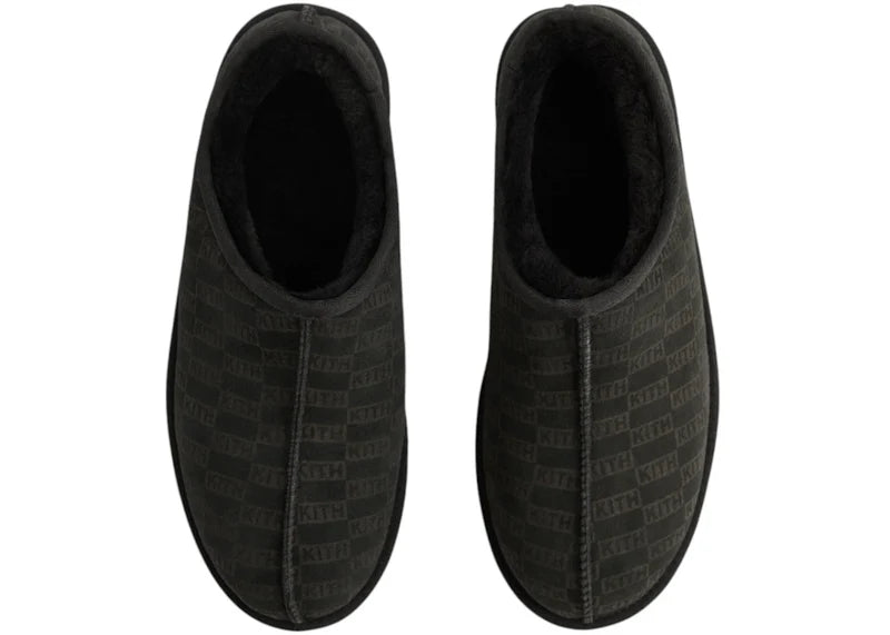 Kith Kithmas Monogram Shearling Slippers Black