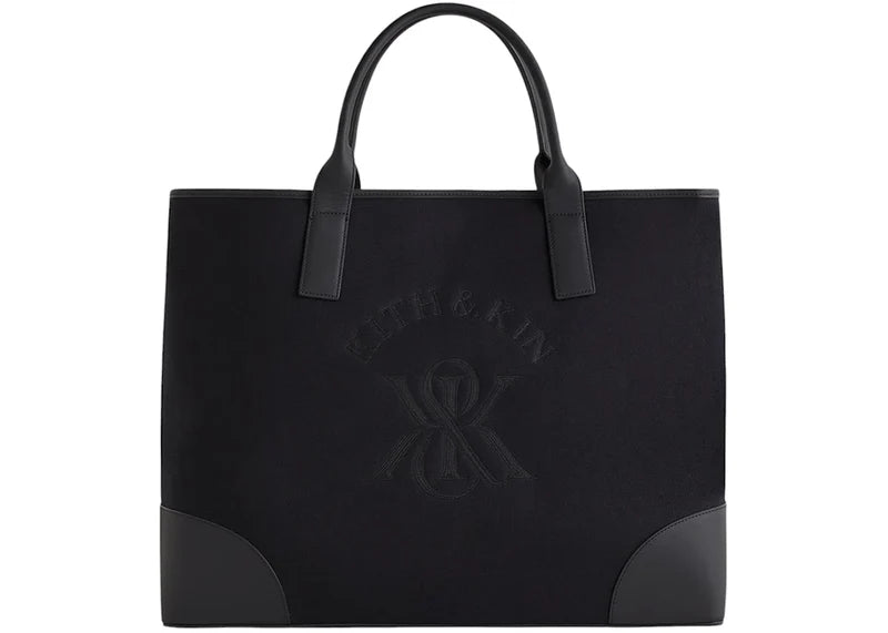 Kith Leather Trimmed Canvas Tote Black