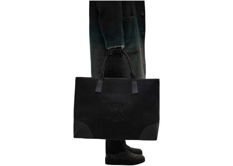 Kith Leather Trimmed Canvas Tote Black