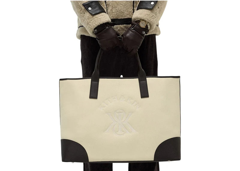 Kith Leather Trimmed Canvas Tote Sandrift