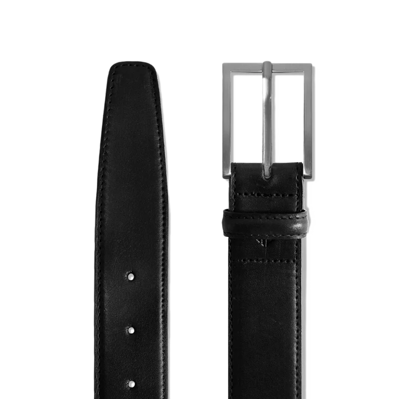 Amberjack belt with full-grain leather in obsidian black