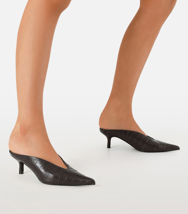 LIBBIE - CHOCOLATE CROC-PUMPS-Billini-Billini