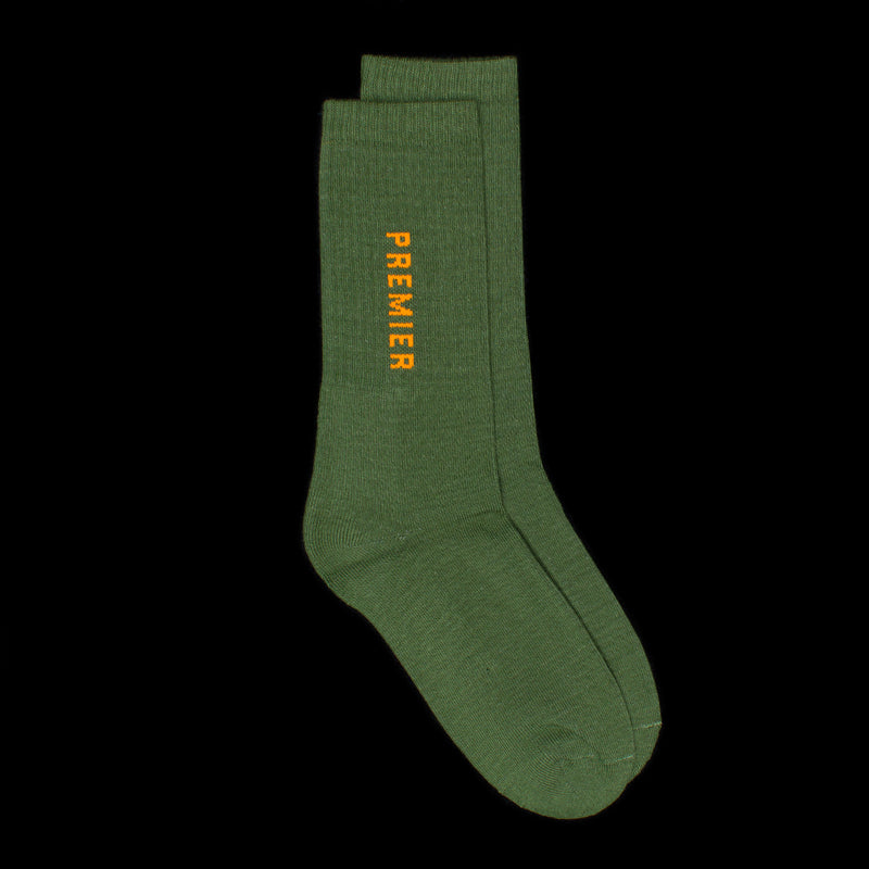 Premier Logo Crew Sock Hunter Green / Orange