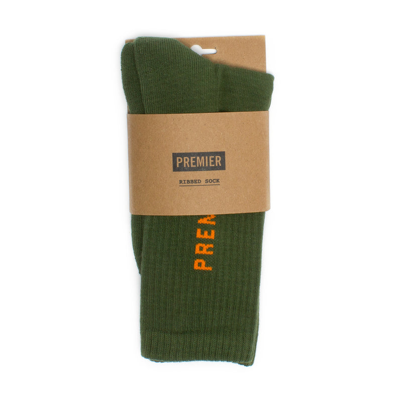 Premier Logo Crew Sock Hunter Green / Orange