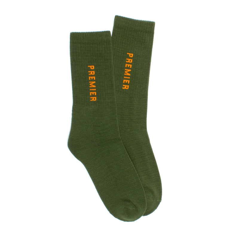 Premier Logo Crew Sock Hunter Green / Orange