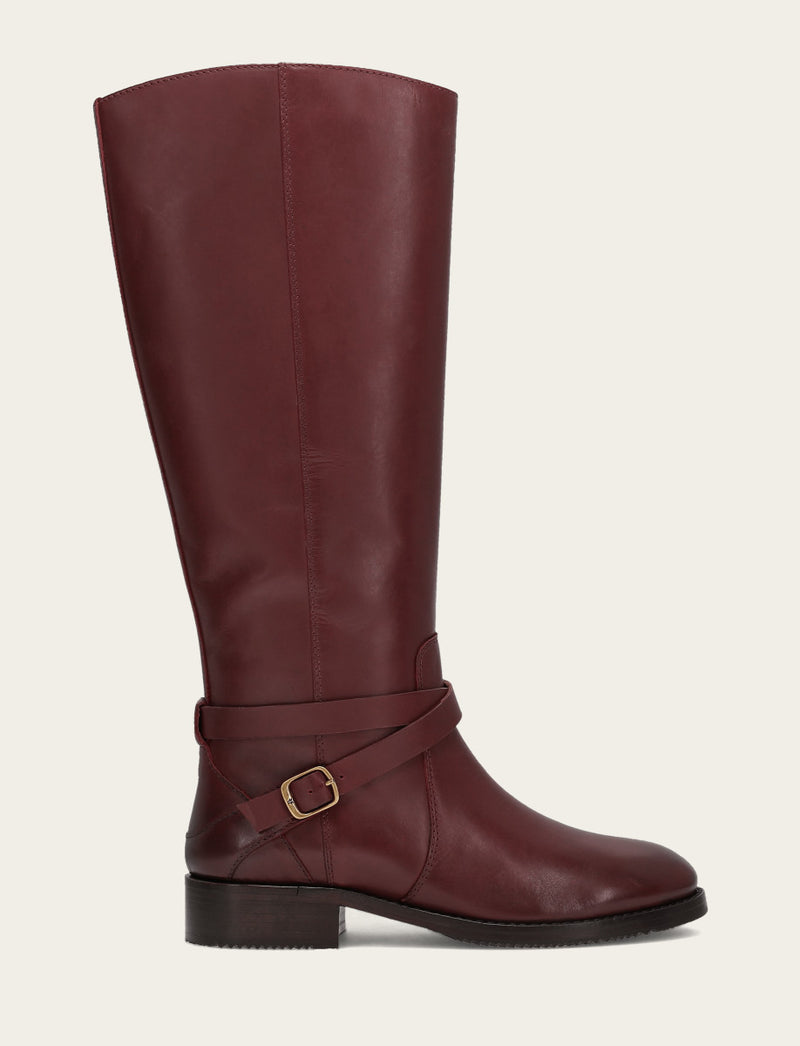 Melissa Belted Riding - Merlot - Outside