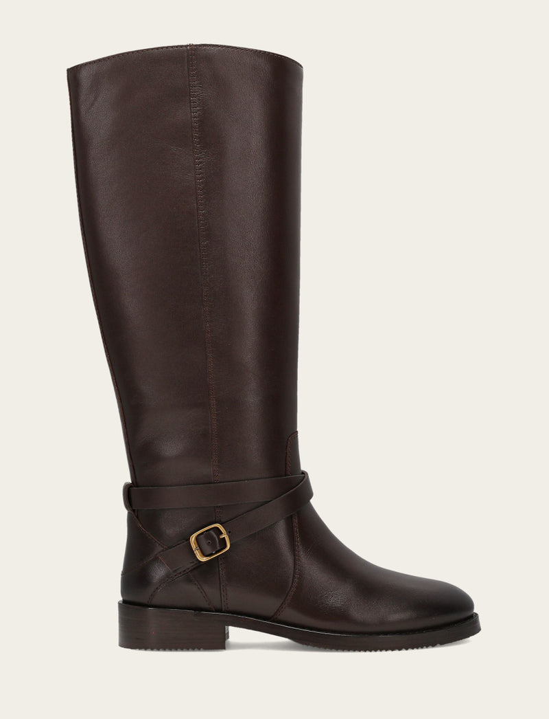 Melissa Belted Riding - Dark Brown - Outside
