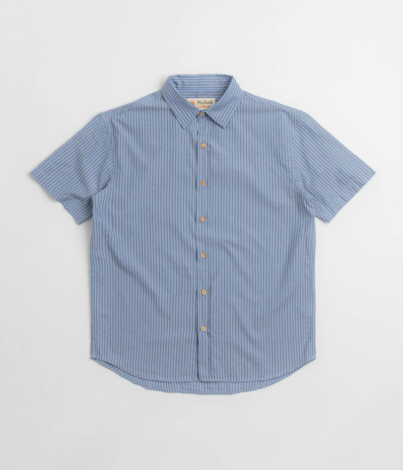 Mollusk Summer Shirt in Blue Grey Stripe