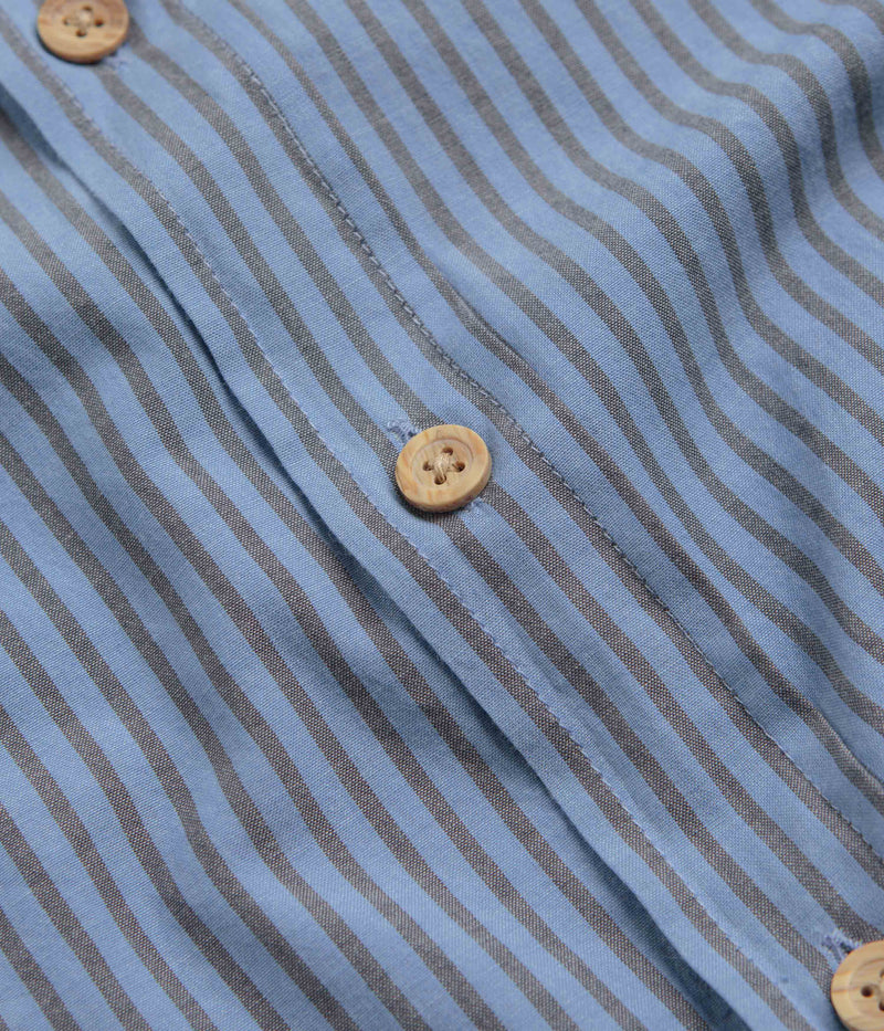 Mollusk Summer Shirt in Blue Grey Stripe