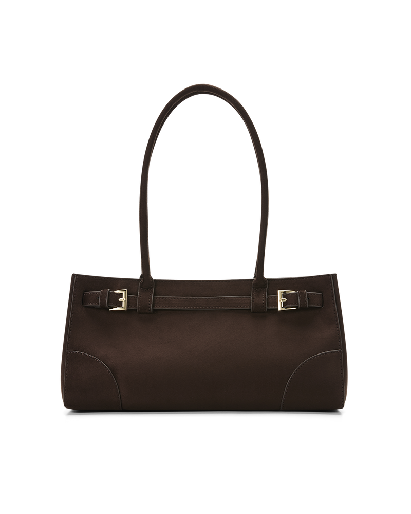 NADIA SHOULDER BAG - DARK CACAO SUEDE-Handbags-Billini-Billini