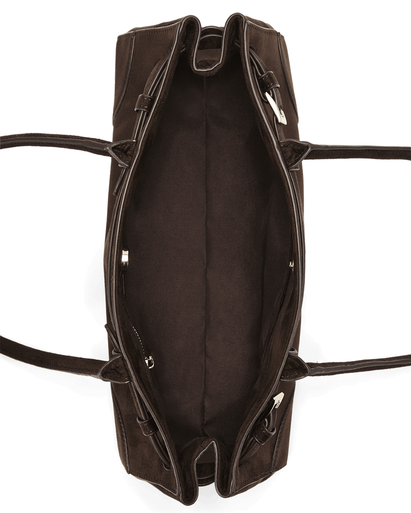 NADIA SHOULDER BAG - DARK CACAO SUEDE-Handbags-Billini-Billini