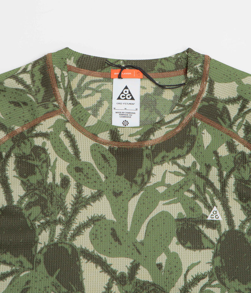 Nike ACG AOP Chinati T-Shirt  in Light Khaki and Cargo Khaki / Summit White