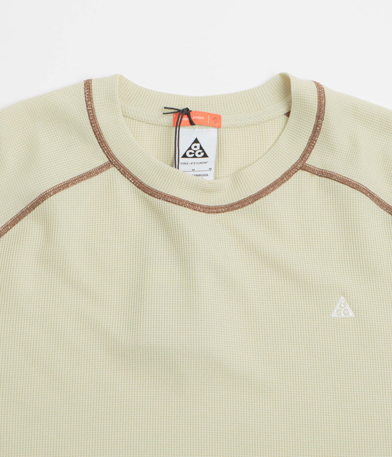 Nike ACG Chinati Long Sleeve T-Shirt in Light Khaki and Parachute Beige / Summit White