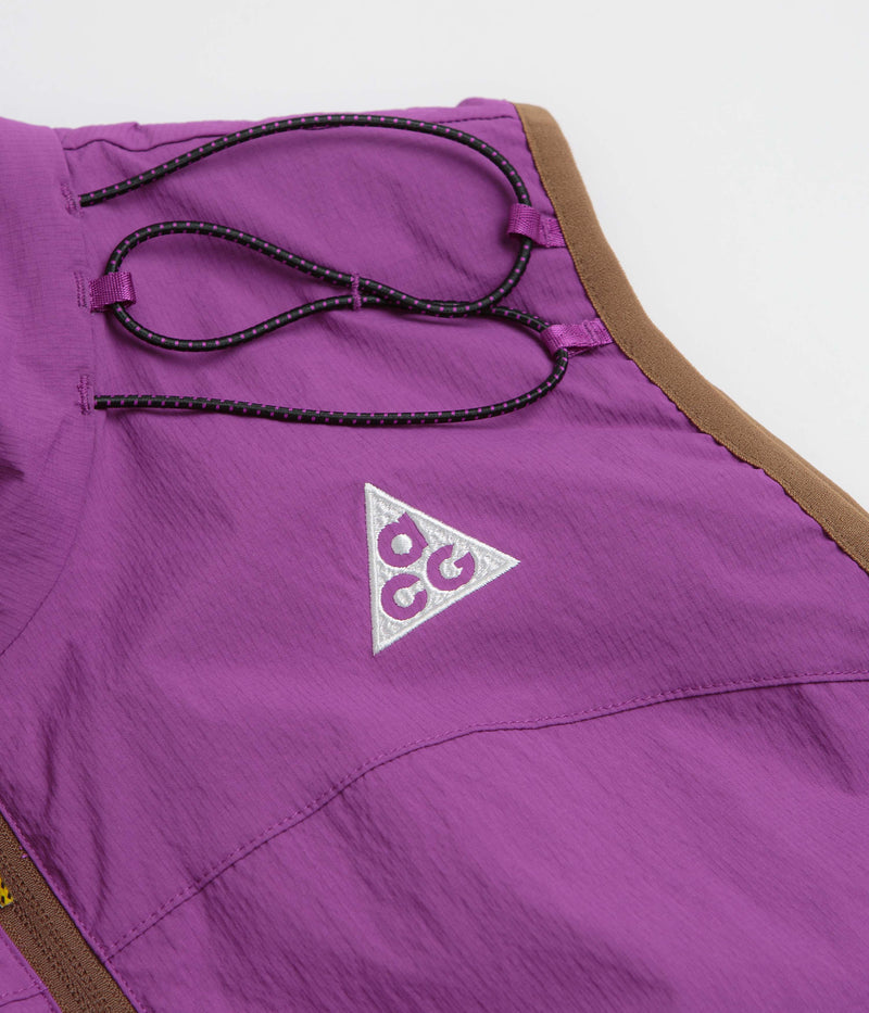 Nike ACG Death Bloom Vest in Bold Berry and Mosswood Brown / Summit White