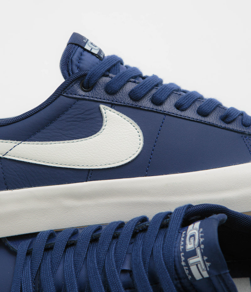 Nike SB Blazer Low Pro GT Shoes in Blue Void and Sail and Blue Void