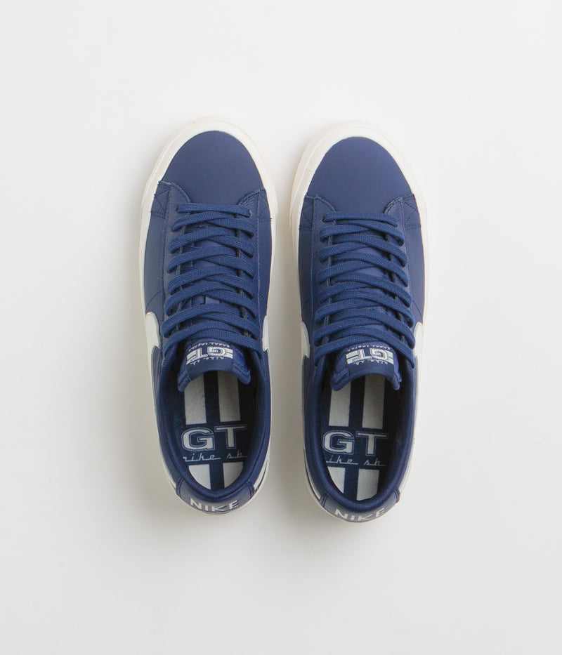 Nike SB Blazer Low Pro GT Shoes in Blue Void and Sail and Blue Void