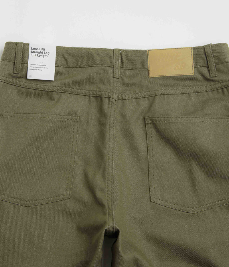 Nike SB Loose Denim Pants in Medium Olive