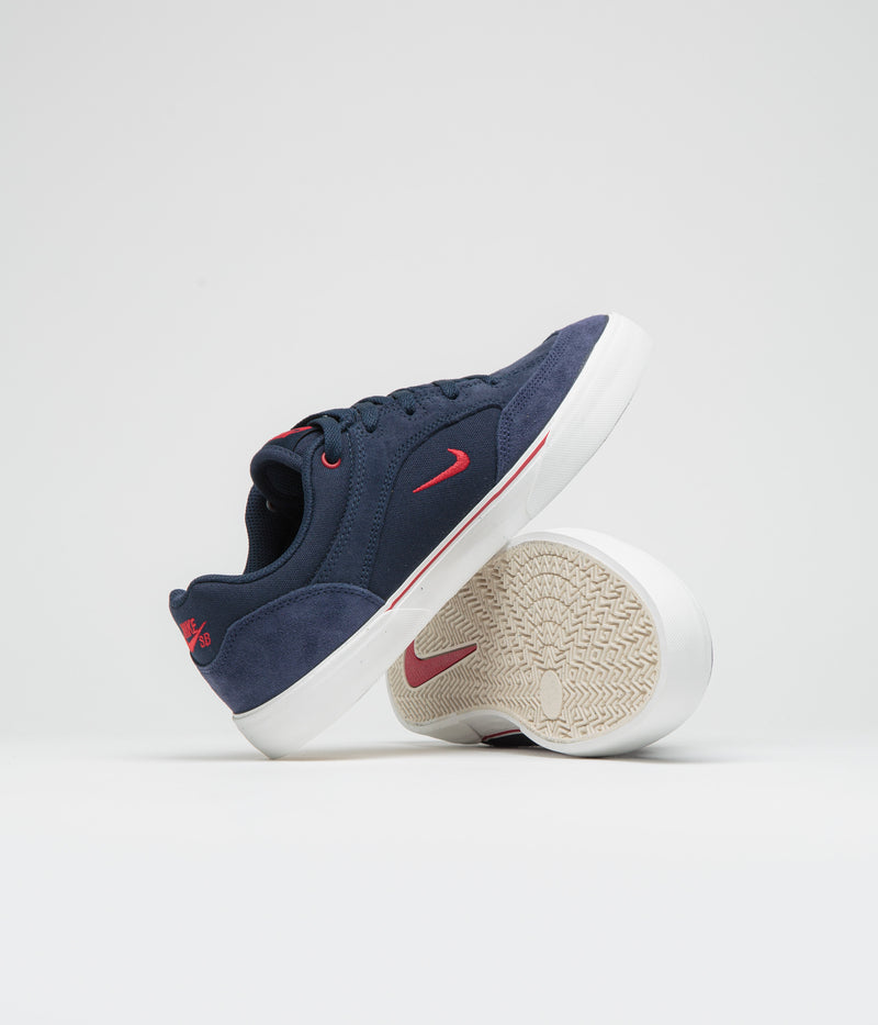 Nike SB Malor Shoes in Obsidian and Gym Red and Midnight Navy