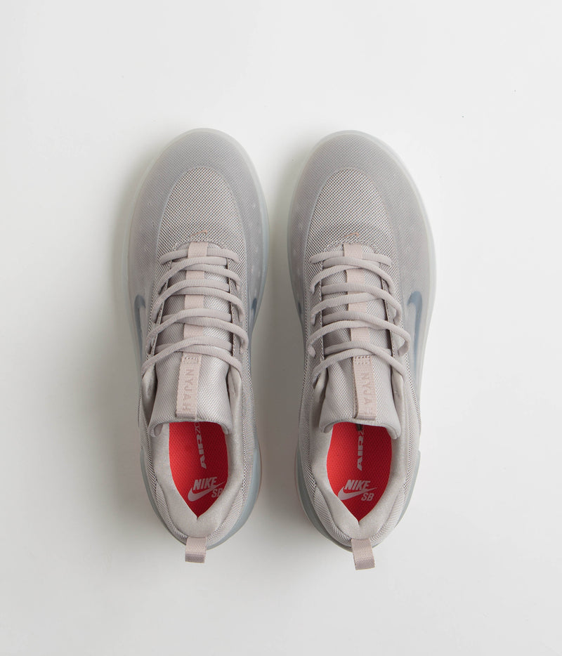 Nike SB Nyjah 4 Shoes in College Grey and Mink Brown and Light Silver