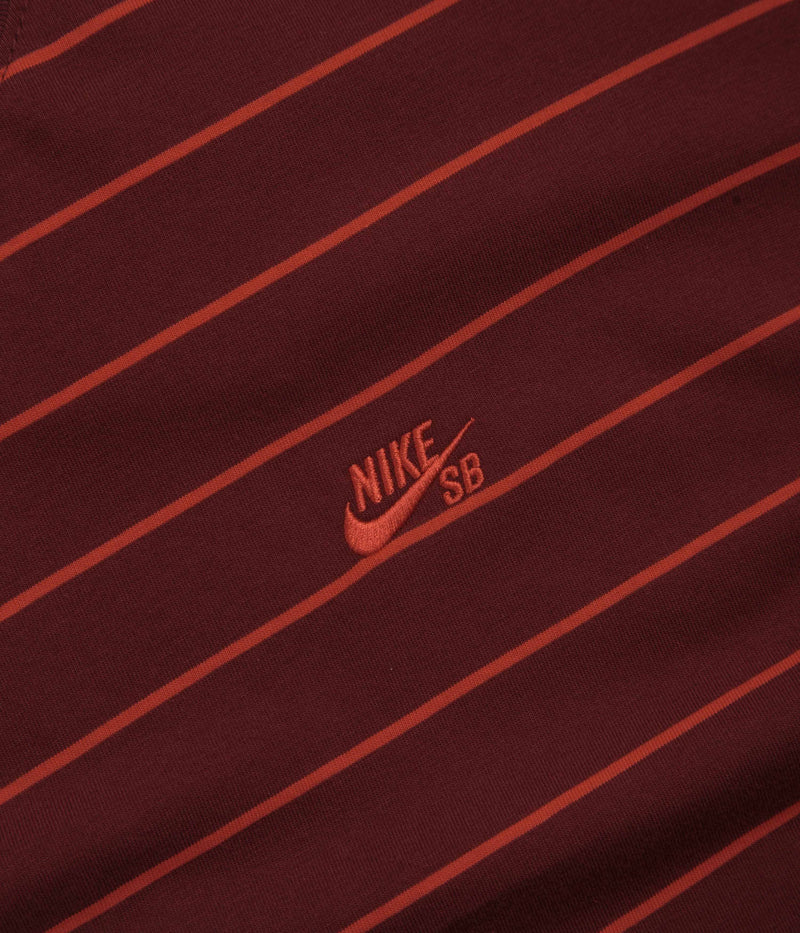 Nike SB Striped T-Shirt in Dark Team Red