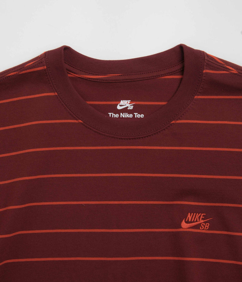 Nike SB Striped T-Shirt in Dark Team Red