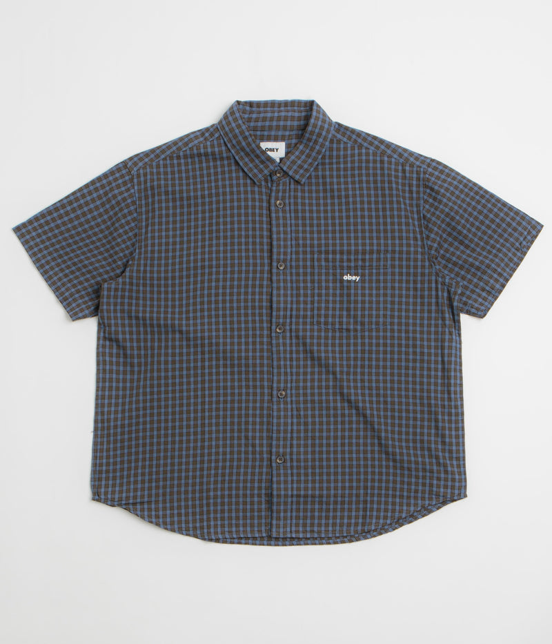 Obey Bigwig Otis Short Sleeve Shirt in Dull Blue Multi