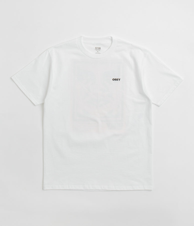 Obey Icon Stencil Flame T-Shirt in White
